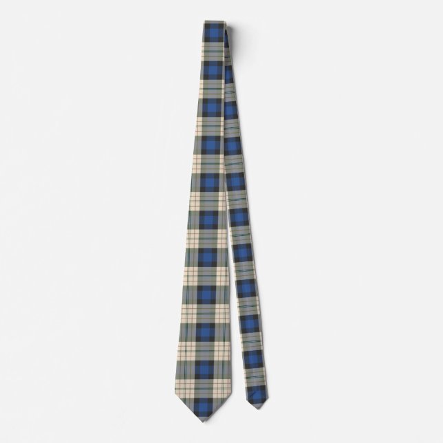 Tartan plaids pattern - traditional blue beige tie (Front)