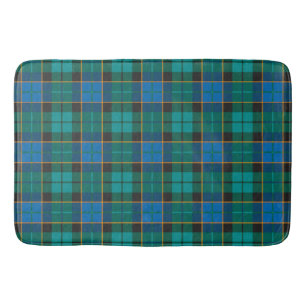 Tartan plaids pattern - traditional blue green bath mat
