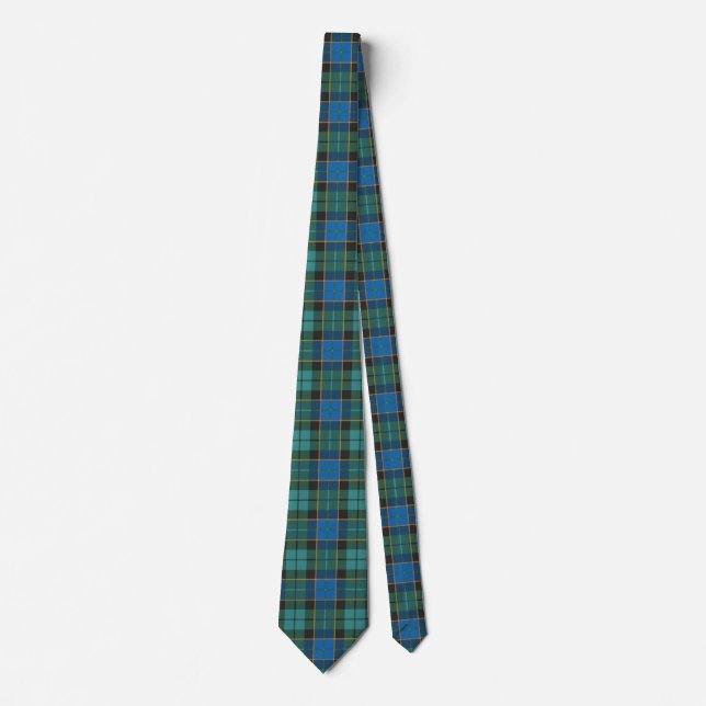 Tartan plaids pattern - traditional blue green tie (Front)