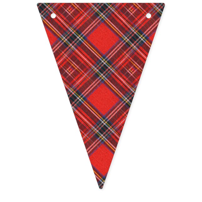 Tartan plaids pattern - traditional red fabric bunting  (First Flag)