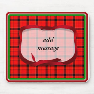 Tartan Red Plaid Christmas Background Mouse Pad