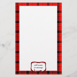 Tartan Red Plaid Christmas Background Stationery