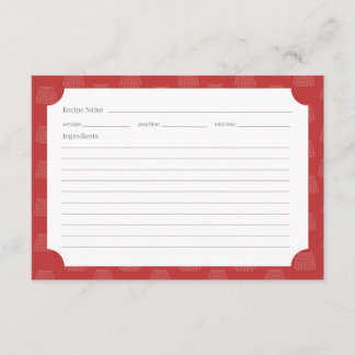 Tartan Red Recipe Card
