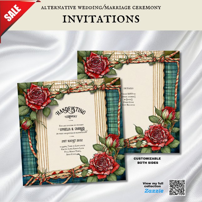 TARTAN RIBBON HANDFASTING CEREMONY INVITATIONS (Creator Uploaded)