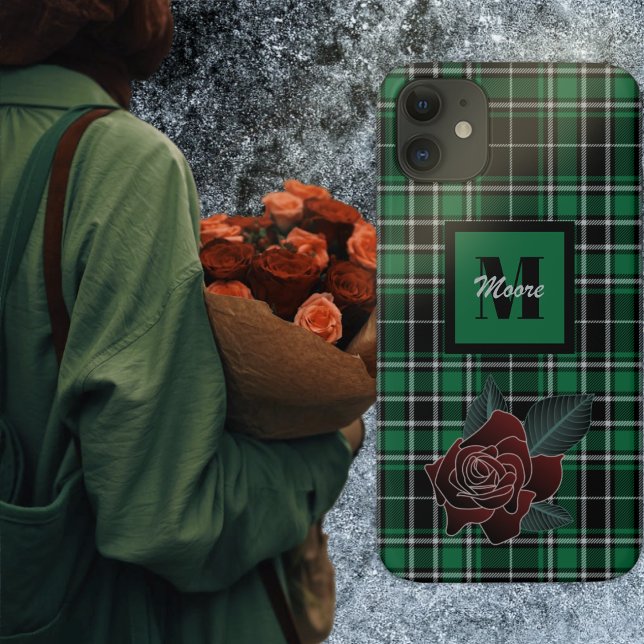 Tartan - Rose with Black and Green Phone Case (Creator Uploaded)