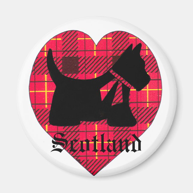 Tartan Scottie Dog Magnet (Front)