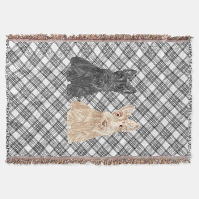 Tartan Scotties Throw Blanket (Front)