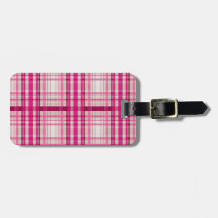  Tartan scottish pink white Plaid Classic Blue  Luggage Tag