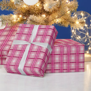 Tartan scottish pink white Plaid Classic Blue  Wrapping Paper