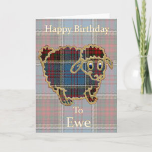 Tartan Sheep "Happy Birthday to Ewe" Funny Card
