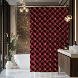 Tartan Shower Curtain Red Black Gift for Nesting