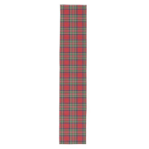 Tartan Stewart Plaid Red Check Pattern Medium Table Runner