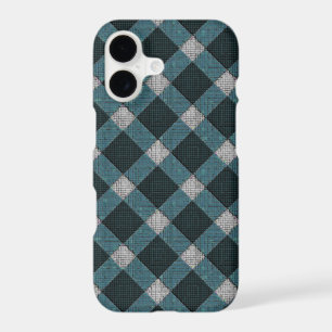 Tartan style in grey cyano and light carved relief