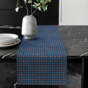 Tartan Style Table Runner in Navy and Blue