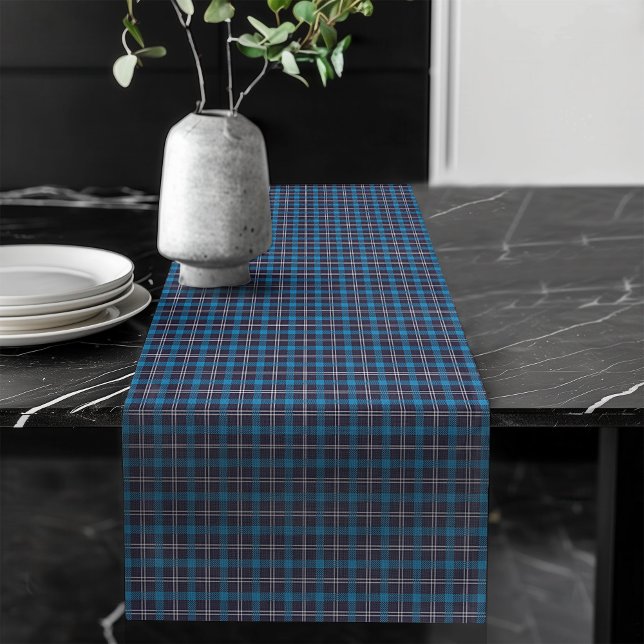Tartan Style Table Runner in Navy and Blue (Tartan Style Table Runner in Navy and Blue)
