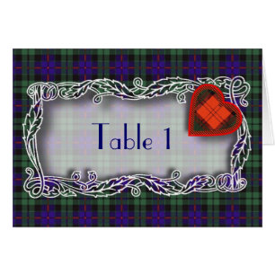 Tartan Table number card - Morrison