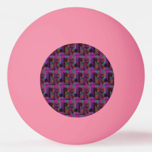 "Tartan Tails: The Playful Purple Kitten" Ping Pong Ball