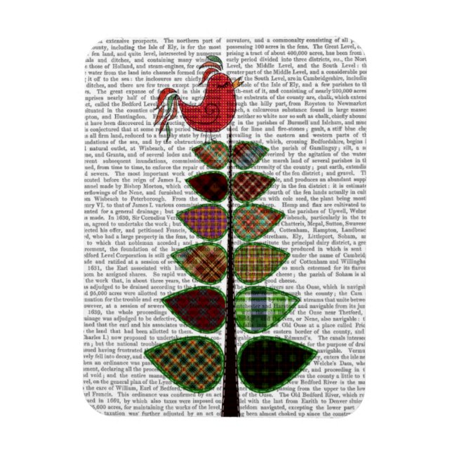 Tartan Tree Illustration Magnet (Vertical)