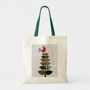 Tartan Tree Illustration Tote Bag