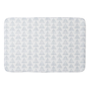 Tartan Triangles Blue Bath Mat