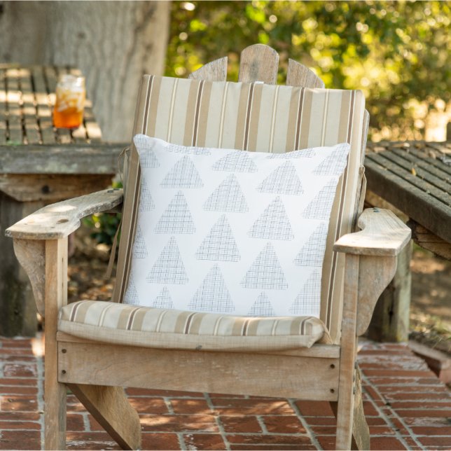 Tartan Triangles Blue Cushion (Chair)