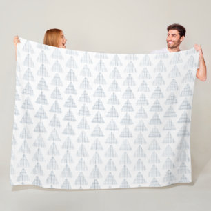 Tartan Triangles Blue Fleece Blanket