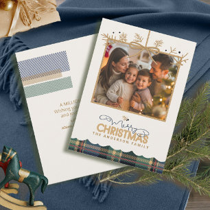 Tartan Trim Christmas Hanging Photo ID1141B Holiday Card