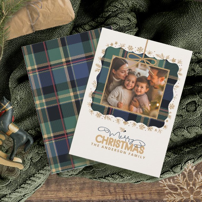 Tartan Trim Christmas One Photo Template ID1141B (Creator Uploaded)
