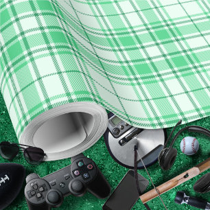 Tartan - Vibrant Pastel Green to Dark Green Wrapping Paper