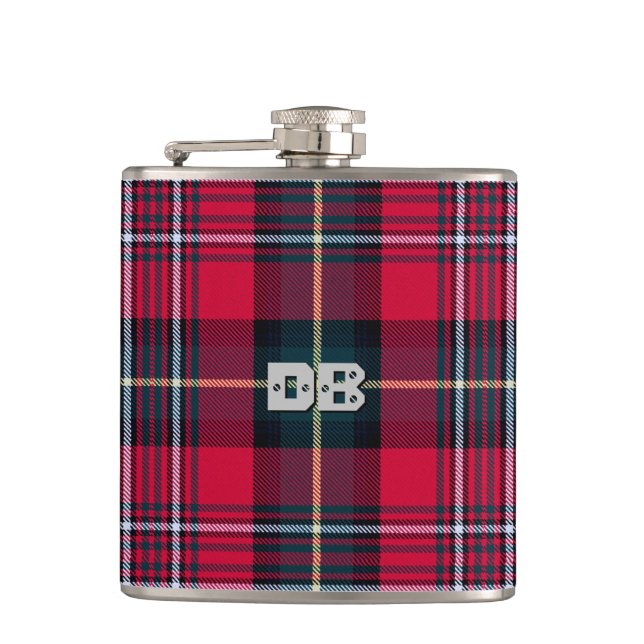 Tartan w/out your Initial(s) Hip Flask (Front)