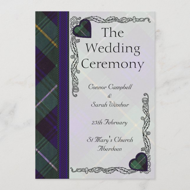 Tartan Wedding program - Campbell of Argyll (Front)