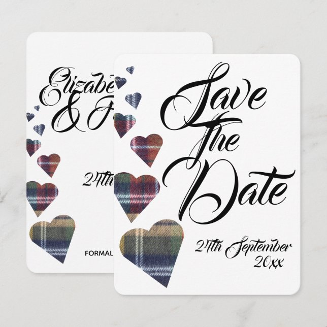 Tartan Wedding Save The Date Invitation (Front/Back)