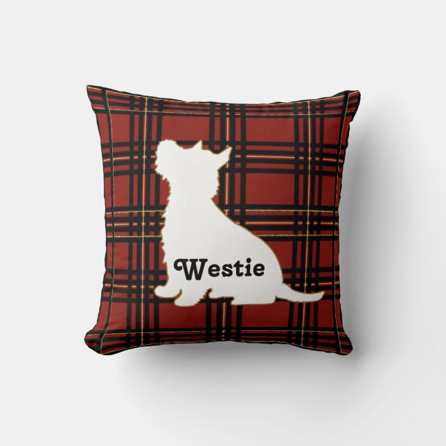 Tartan Westie Pillow (Front)