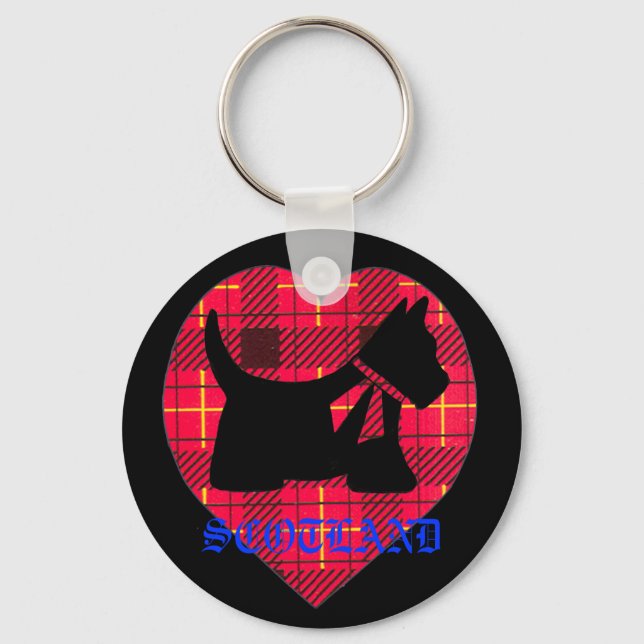 Tartan Westie Scotland Key Chain (Front)