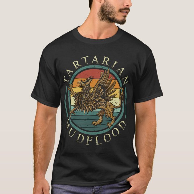 Tartarian Mudflood - Retro Tartaria Empire Griffin T-Shirt (Front)