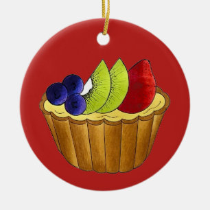 Tarte aux Fruits Fruit Tart Pastry Chef Food Ceramic Ornament