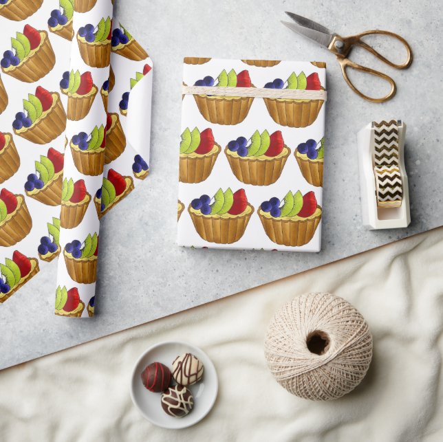 Tarte aux Fruits Fruit Tart Pie French Pastry Wrapping Paper (Crafts)
