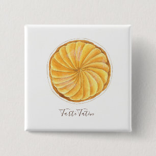 Tarte Tatin watercolor 15 Cm Square Badge