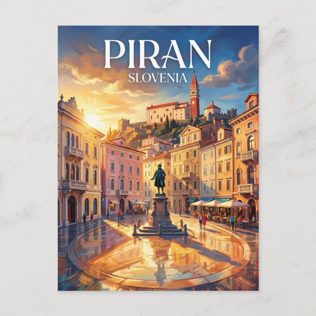 Tartini Square Slovenia Postcard (Front)