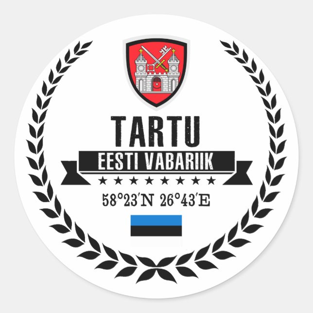 Tartu Classic Round Sticker (Front)
