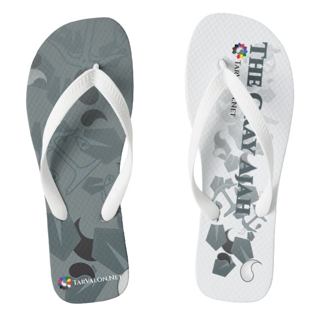 TarValon.Net Mismatched Grey Flip Flops (Footbed)