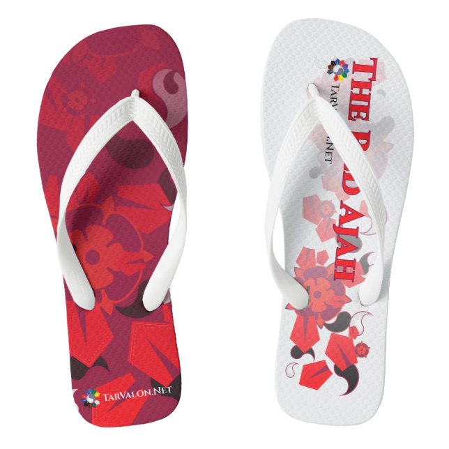 TarValon.Net Mismatched Red Flip Flops (Footbed)