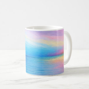 “Tarvask” Wide Pink and Blue Landscape Seascape Coffee Mug