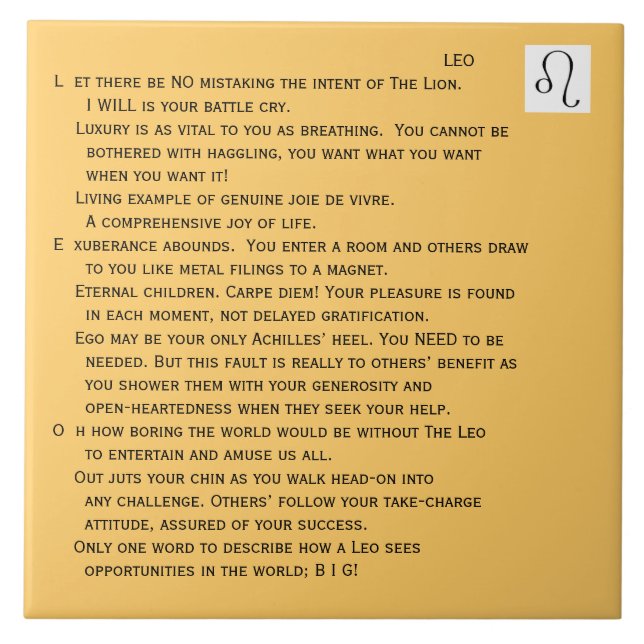 Tash Leo Tile (Front)