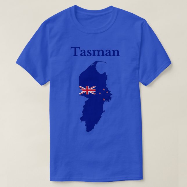 Tasman District Map New Zealand T-Shirt (Design Front)