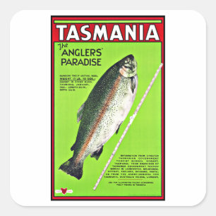 Tasmania Australia Anglers Paradise Fishing Square Sticker