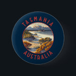 Tasmania Australia Retro Distressed Circle 6 Cm Round Badge<br><div class="desc">Tasmania retro vector travel design. Tasmania is an island state of Australia,  located 240 kilometres south of the Australian mainland,  separated by the Bass Strait.</div>