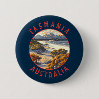 Tasmania Australia Retro Distressed Circle