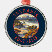Tasmania Australia Retro Distressed Circle
