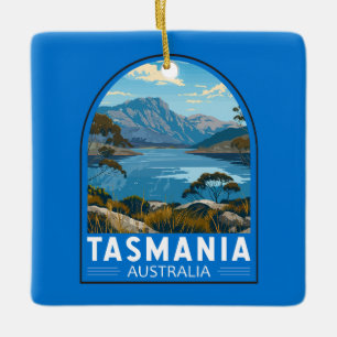 Tasmania Australia Travel Art Vintage Ceramic Ornament